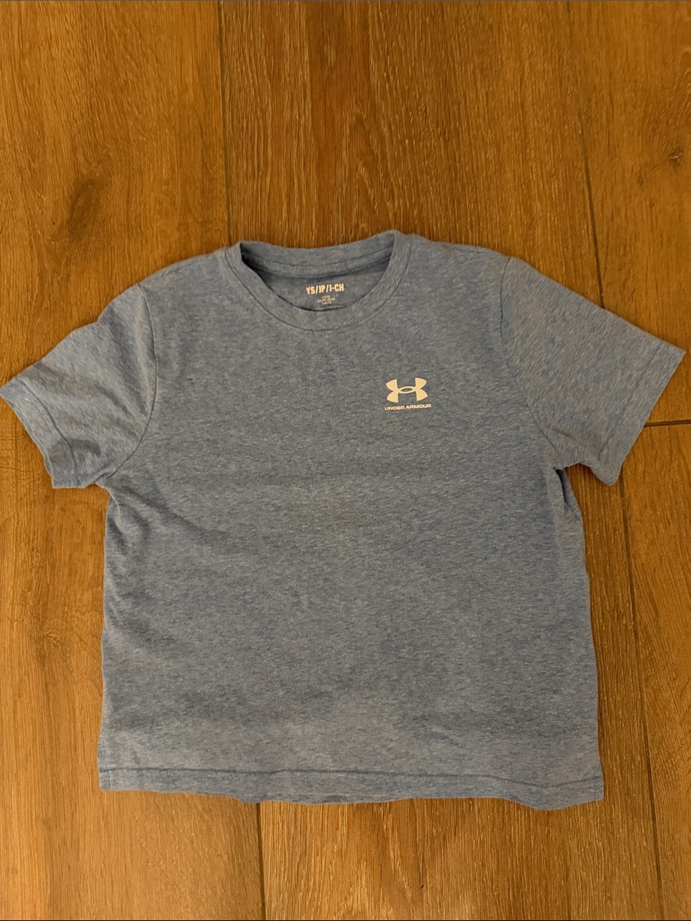 Under Armour Heathered Blue Boys' Short Sleeve Logo Tee